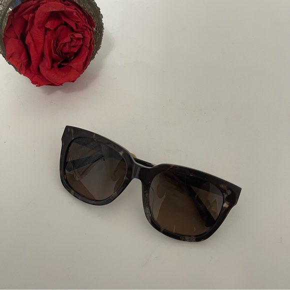 MCM 55mm Brown Modified Rectangle Sunglasses - Authentic -New W/Case & Cloth - Picture 6 of 16